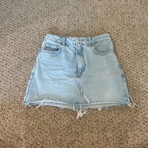 Light Blue Denim Mini Skirt Zara